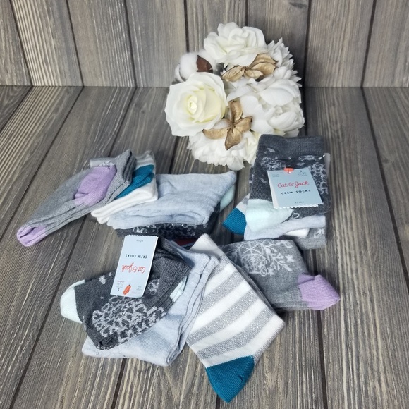 Cat & Jack Accessories Cat Jack Socks Silver Metallic 2 Pairs 3